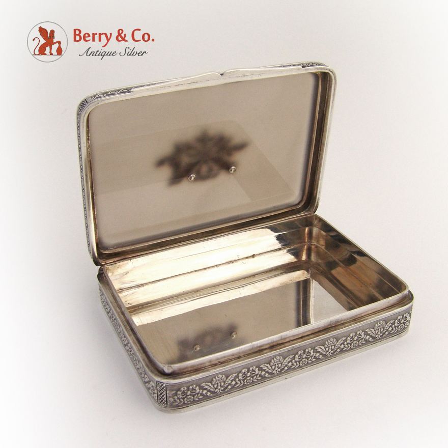 Agate Marcasite Box Engine Turned Germany 935 Silver
