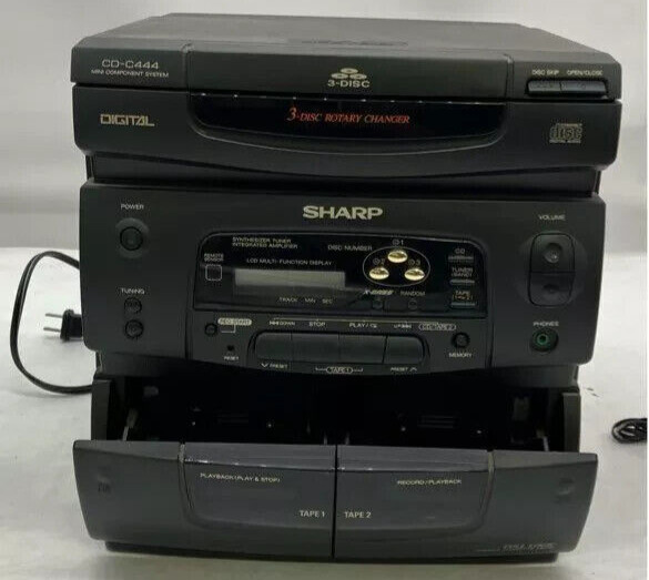 SHARP Mini Component System CD-C444 w original speakers WORKING FAST SHIPPING