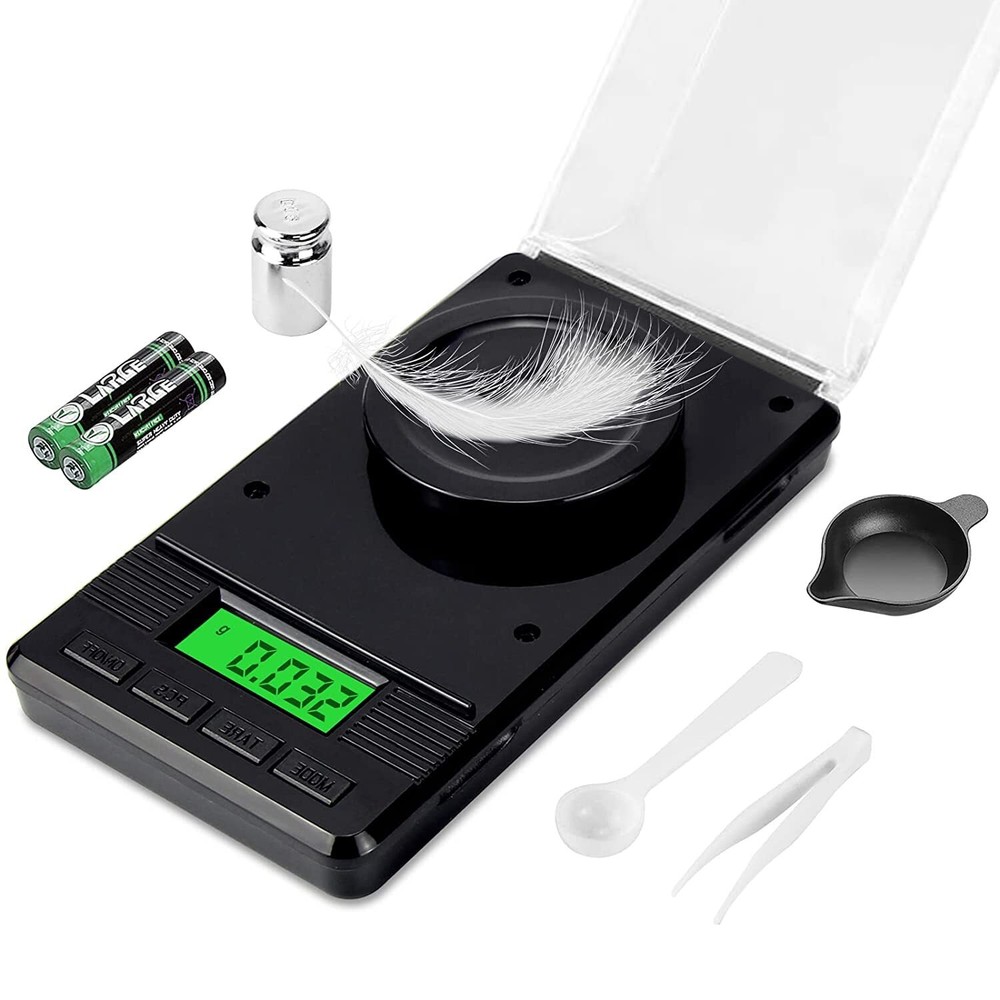 Digital Milligram Scale 50G Precision 0.001G Tare Function 7 Units Compact De...