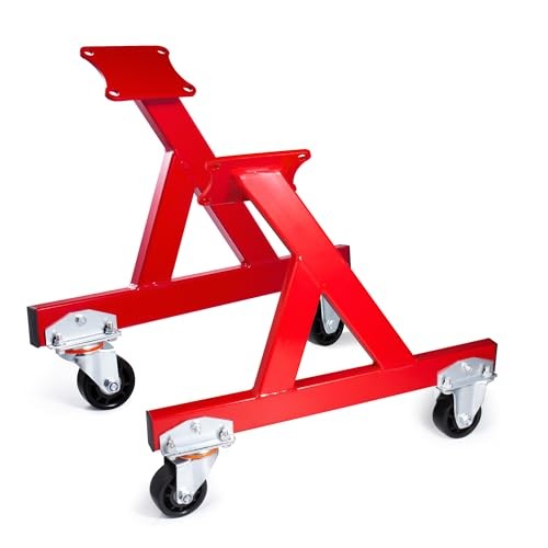LS Compatible Engine Storage Stand, Rolling Engine Stand with Swivel Red