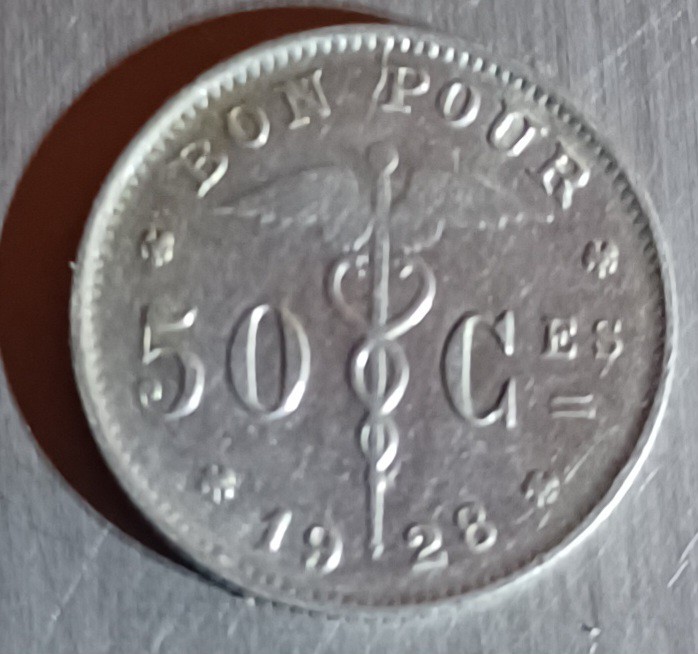 1928 Belgium 50 Centimes