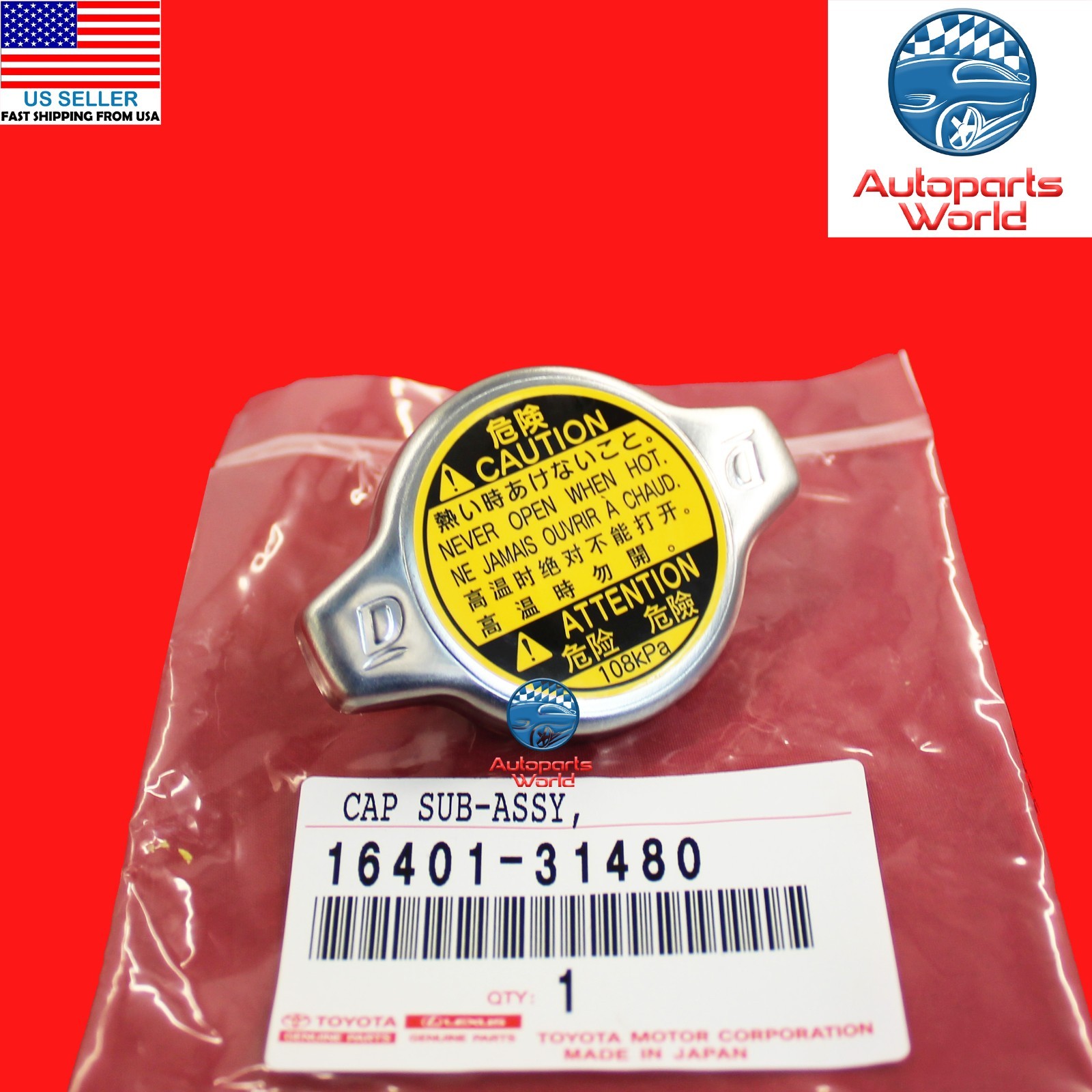 GENUINE OEM TOYOTA SIENNA TUNDRA HIGHLANDER VENZA YARIS RADIATOR CAP 16401-31480