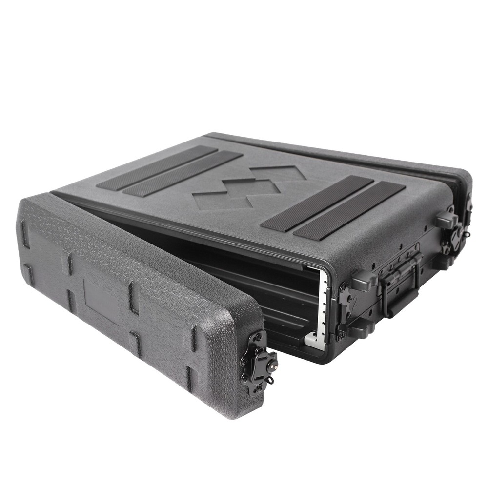 2U Case Watertight Dust-proof 2 Space Shock Mount Racks w/Microphone Compartment