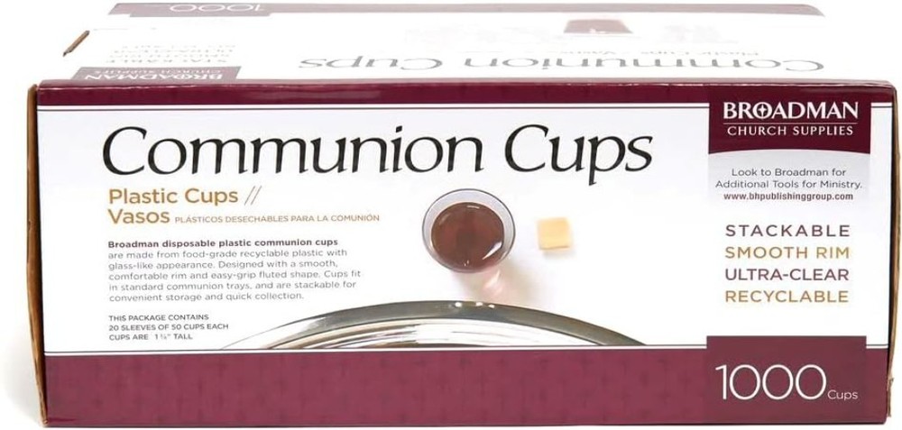 1000 Count Clear Disposable Communion Cups - Modern Scratch-Resistant Design