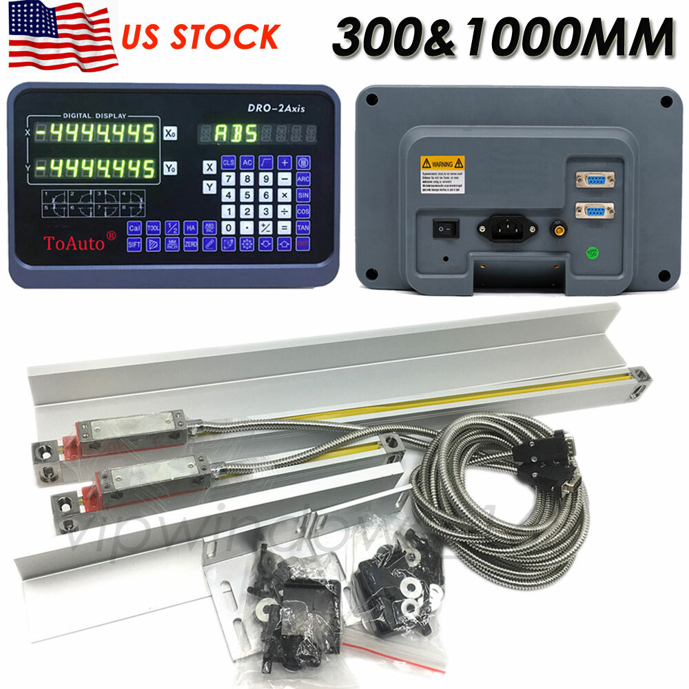 ToAuto 12" 40" Linear Scale 2 Axis DRO Digital Readout 5µm for Mill Lathe, US