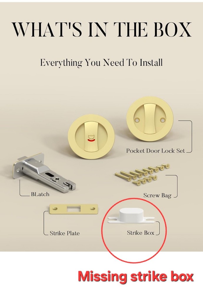 Round Recessed Door Lock with Color Coded Indicators 2 3/8" Backset Gold