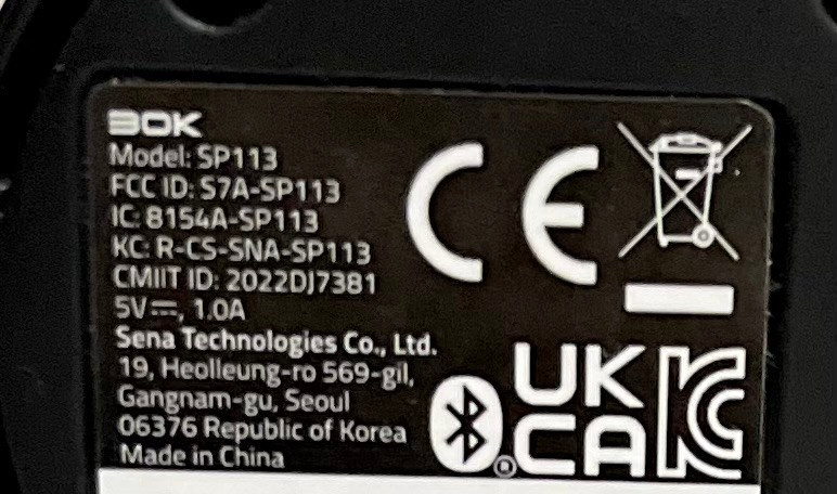 Sena 30K Motorcycle Bluetooth Headset Communication System, HD Speakers (Single)