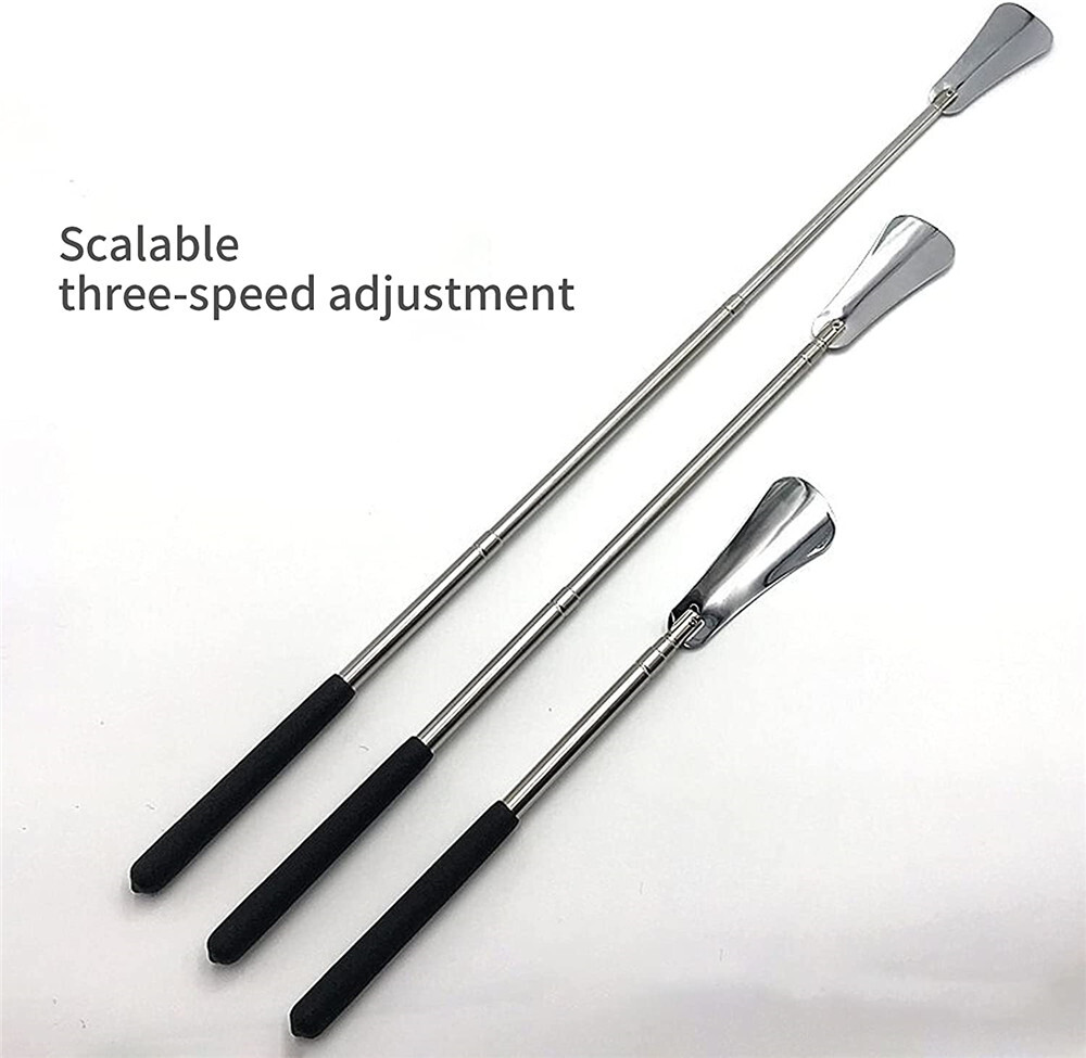 New Extra Long Handle Shoe Horn Stainless Steel 25" Handled Metal Shoehorn Horns