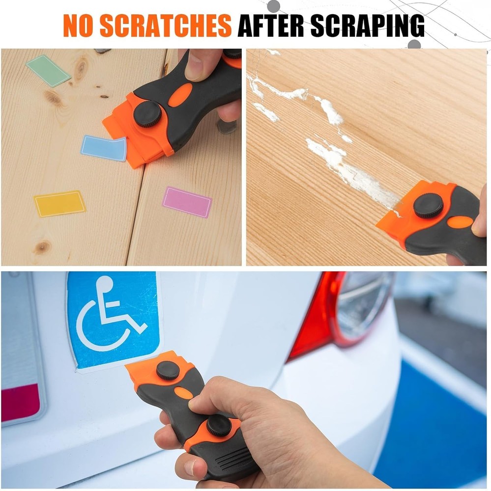6 Pack Razor Blade Scraper Tool, for Cleaning With Extra 40Pcs Blade Scraper