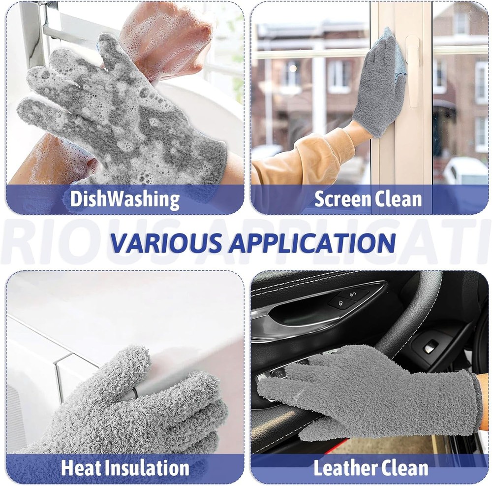 Microfiber Gloves Reusable Microfiber Dusting Gloves Washable Plant Gloves Micro