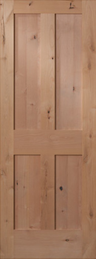 Knotty Alder 4 Panel Flat Shaker Stain Grade Solid Core Interior Wood Door Doors