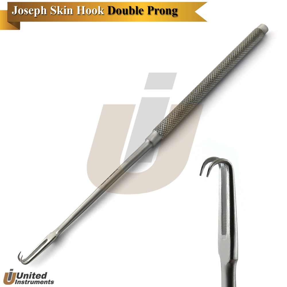 Plastic Surgery Double Prong Joseph Skin Hook Sharp Soft Tissue Retractor 16.5cm