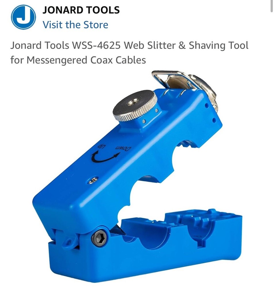 Jonard Tools WSS-4625 Web Slitter & Shaving Tool for Messengered Coax Cables