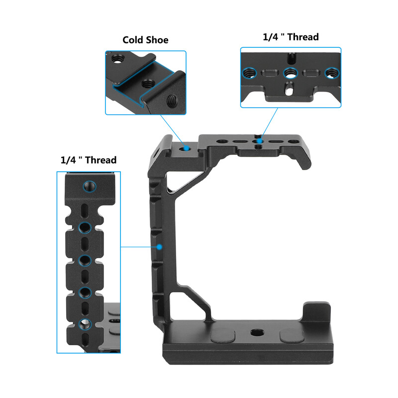 Half Camera Cage Protective Frame with Arca-Type Base & Shoe Mount for Sony A1