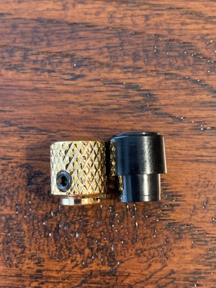 1 x GOLD Plated Solid Brass / Telecaster Knurled DOME Switch Tip / Set Screw