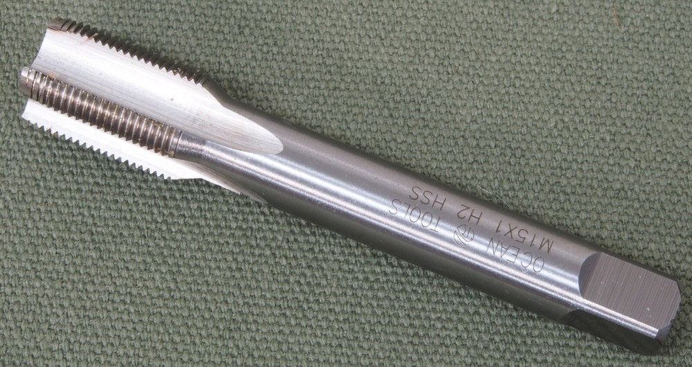 M15x1.0, Tap, High speed steel, suits Muzzle Threads