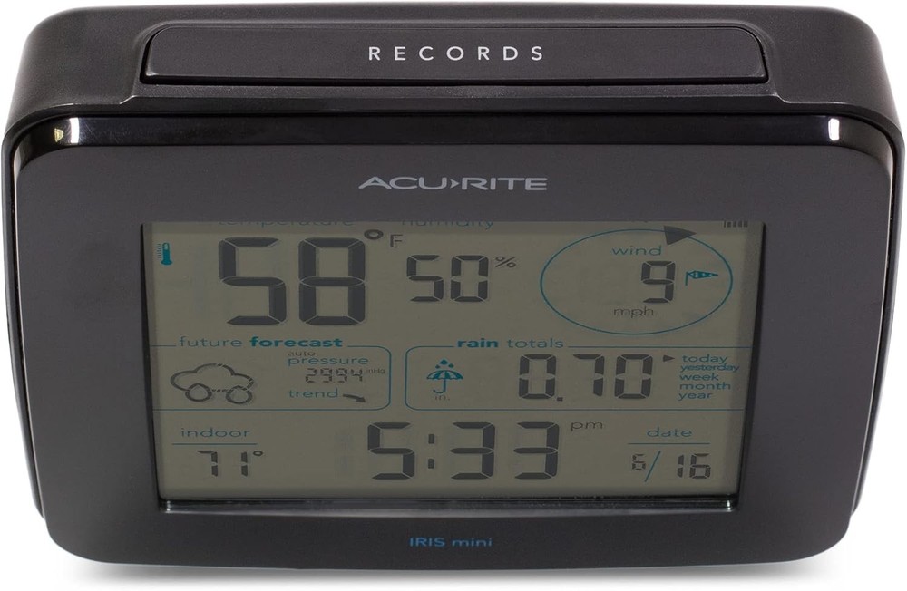 Sleek Iris Weather Station: Real-Time Forecasts & Multi-Feature Wireless Display