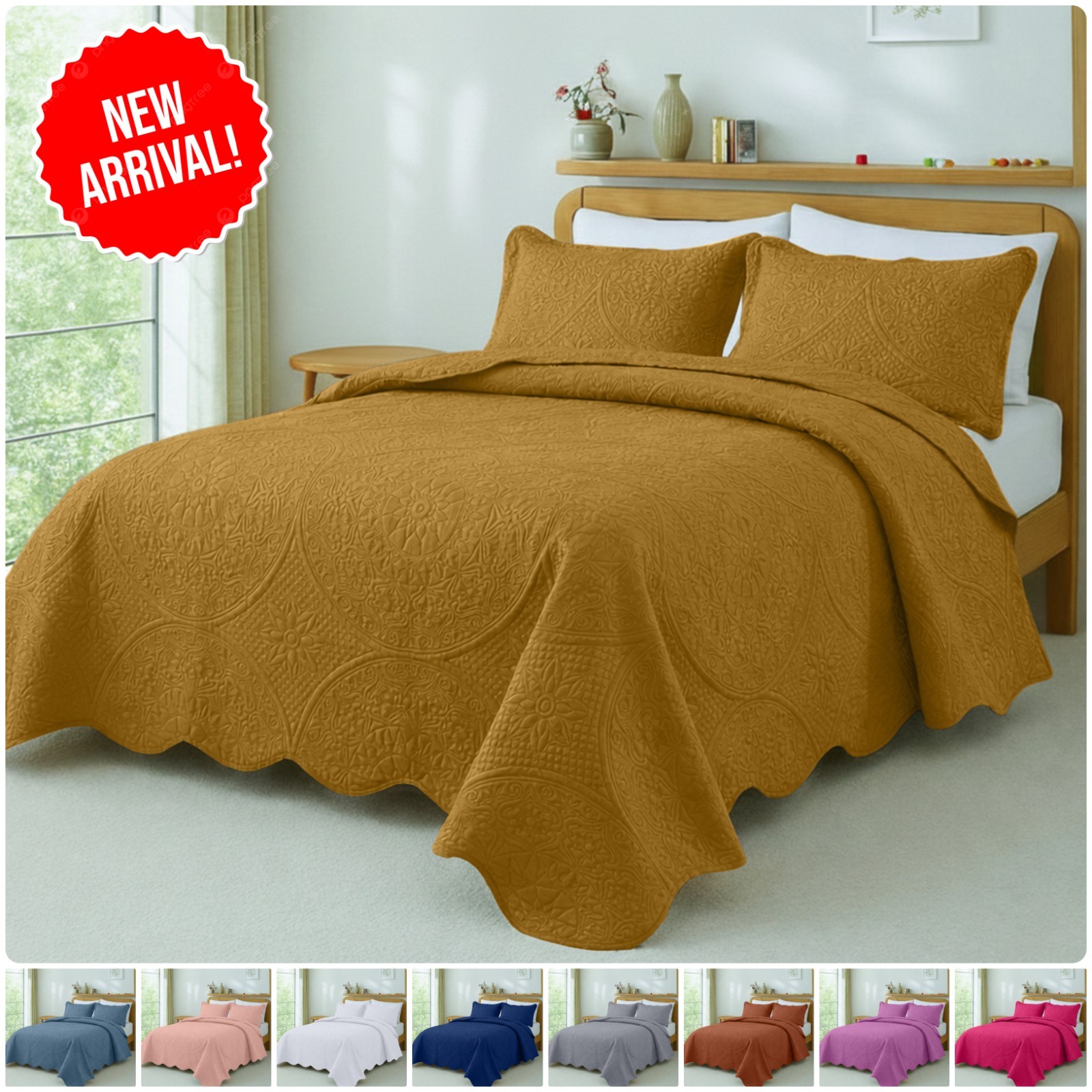 Quilt Coverlet Bedspread Bedding Set with Pillow Shams Full Queen King Bed Throw