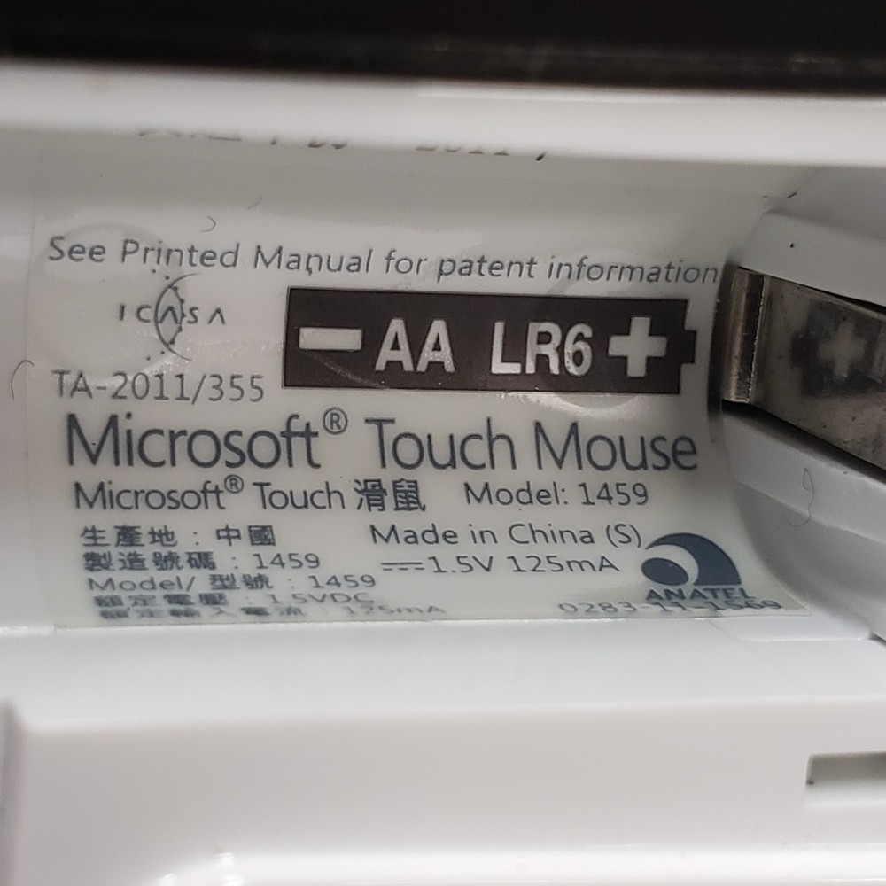 Microsoft Touch Mouse 1459 Wireless with USB Receiver Black -Tested