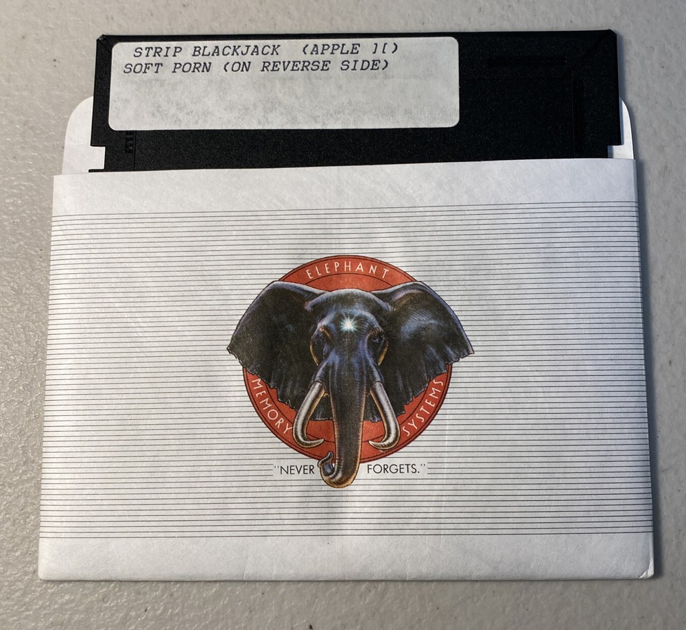 Strip Blackjack Apple II Software Double Sided 5.25” Floppy Disk