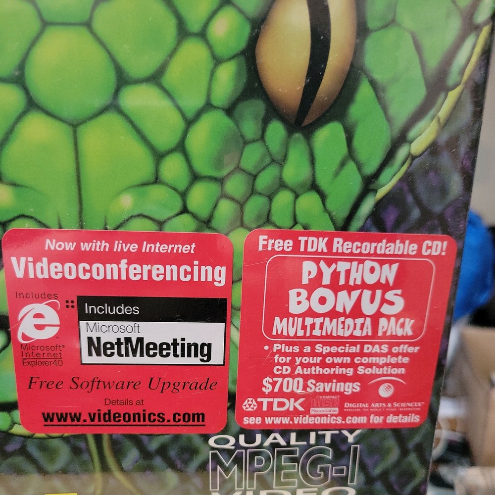 Vintage Gaming Videonics Python Video Capture Card w/ Free Software NEW SEALED