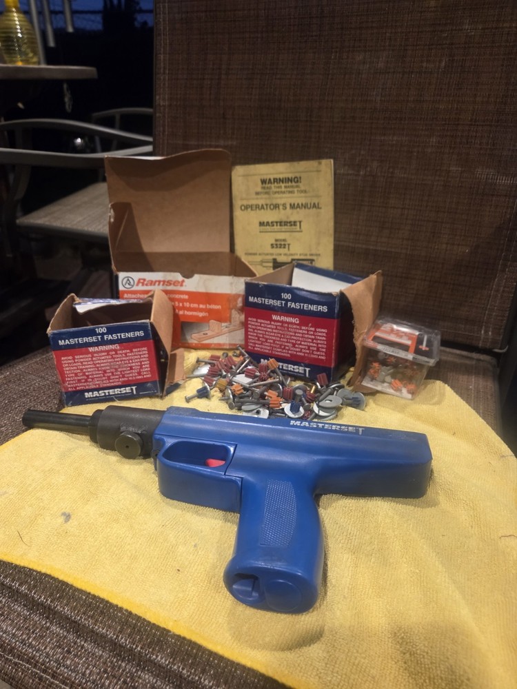Masterset Low Velocity Powder Actuated Tool Kit w/ Case & Fasteners