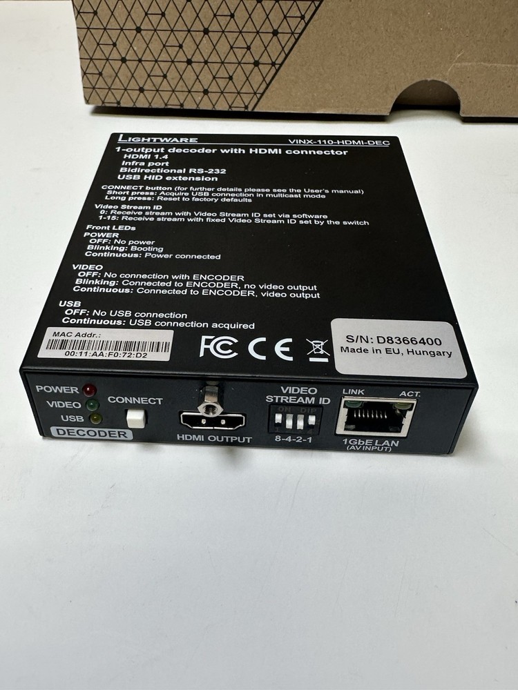 Lightware VINX-110-HDMI-DEC Multimedia Extender