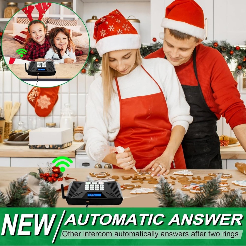 Wireless Intercom System Home Office 5300ft 9 Channel Full Duplex 6 Pack