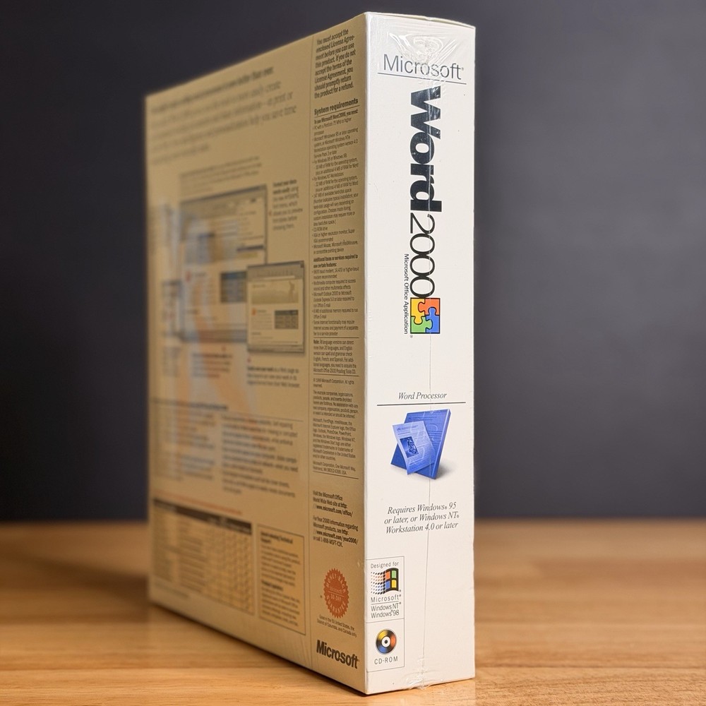 ⚡️RARE NEW Microsoft Word 2000 CD-ROM (Microsoft Office Application) ⚠️SEALED