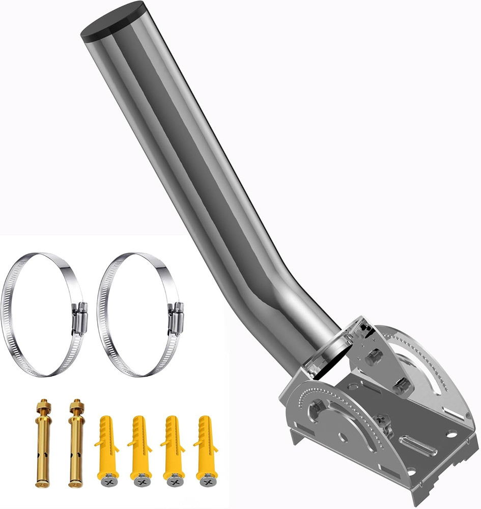 Antenna Mount - Universal 14" Adjustable J Pole & Wall Bracket Kit for Outdoor W