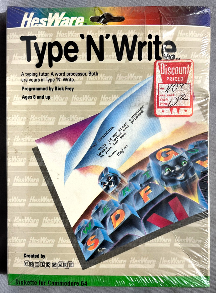 Type'N'Write Disk based Commodore 64/128 HesWare NIB! Rick Frey 1983