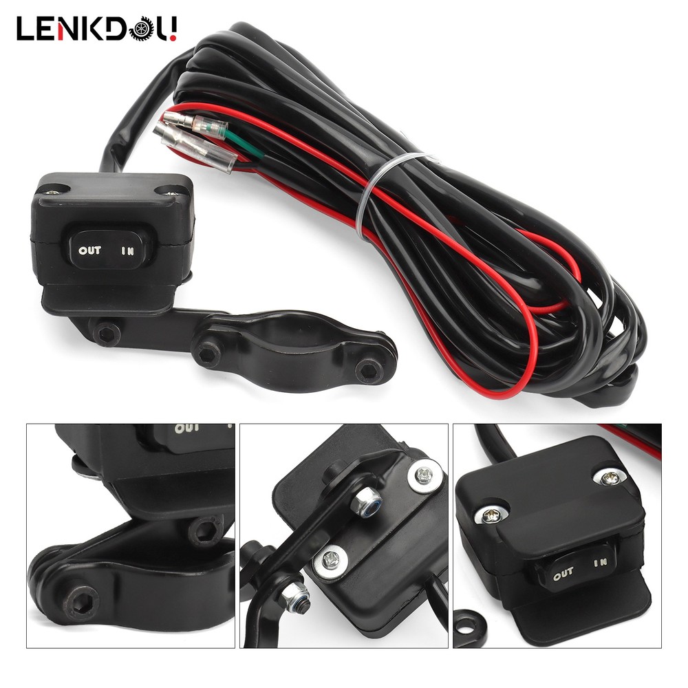 12V Handle Bar Control Switch Winch Rocker Thumb Switch Mounting Bracket for ATV