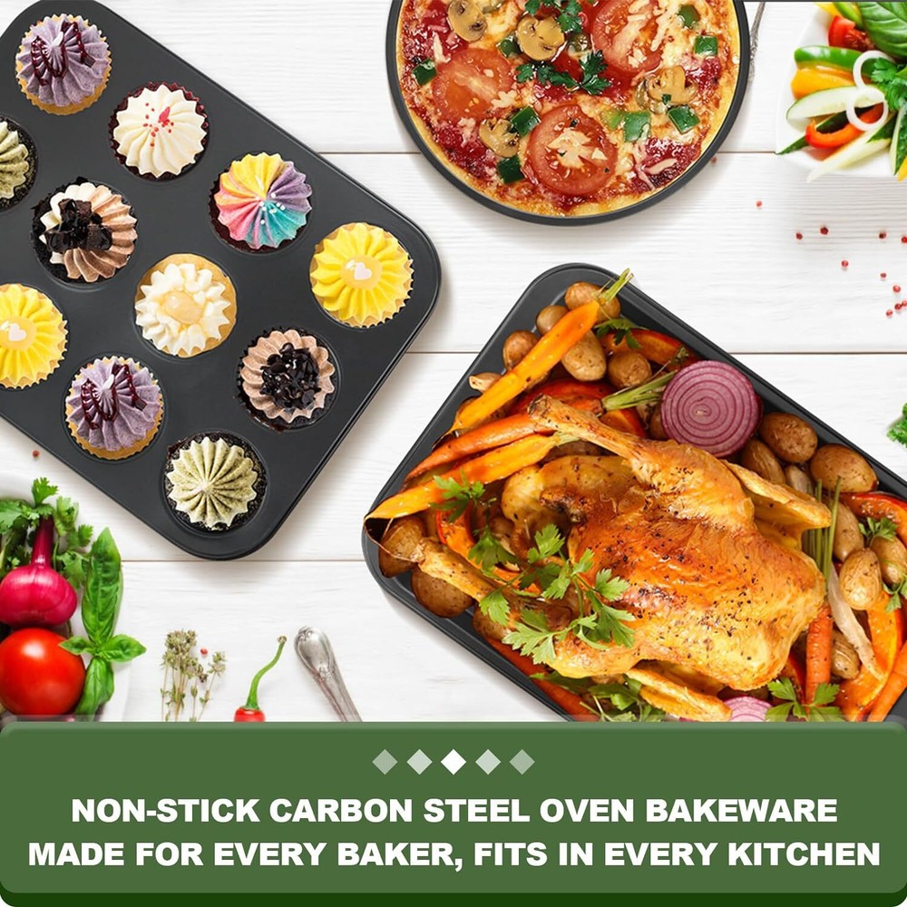 EWFEN Bakeware Sets, Baking Pans Set, Nonstick Oven Pan for Kitchen with...
