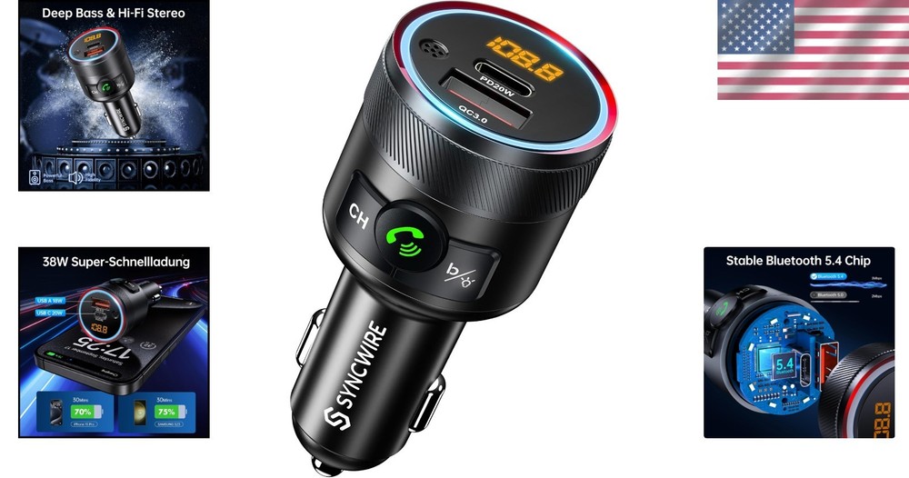 Crystal Clear Hands-Free Calling Bluetooth FM Transmitter