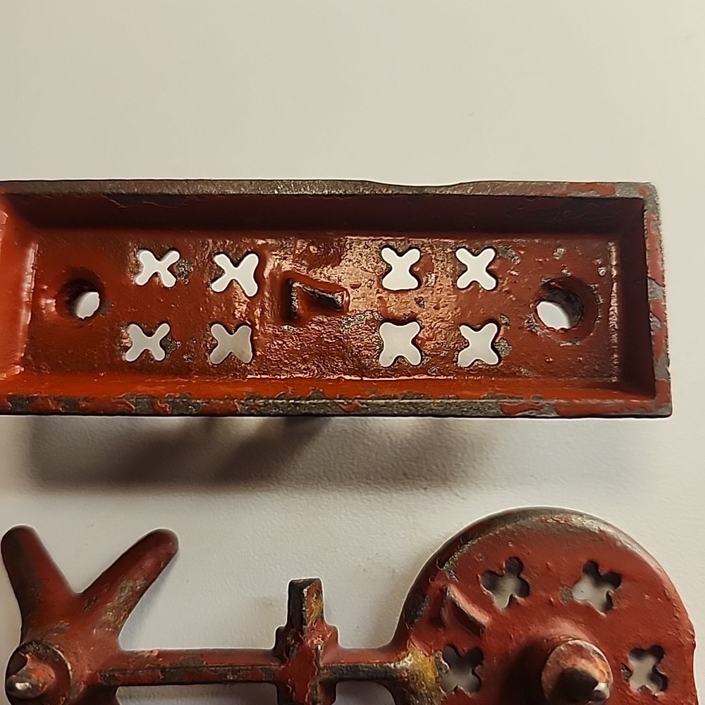 Cast Iron Mini Toy Scale 3" Long Red No. 7 Marked