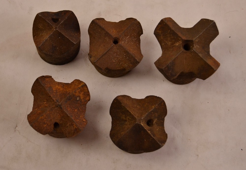 5 VINTAGE CARBIDE ROCK CROSS DRILL BITS