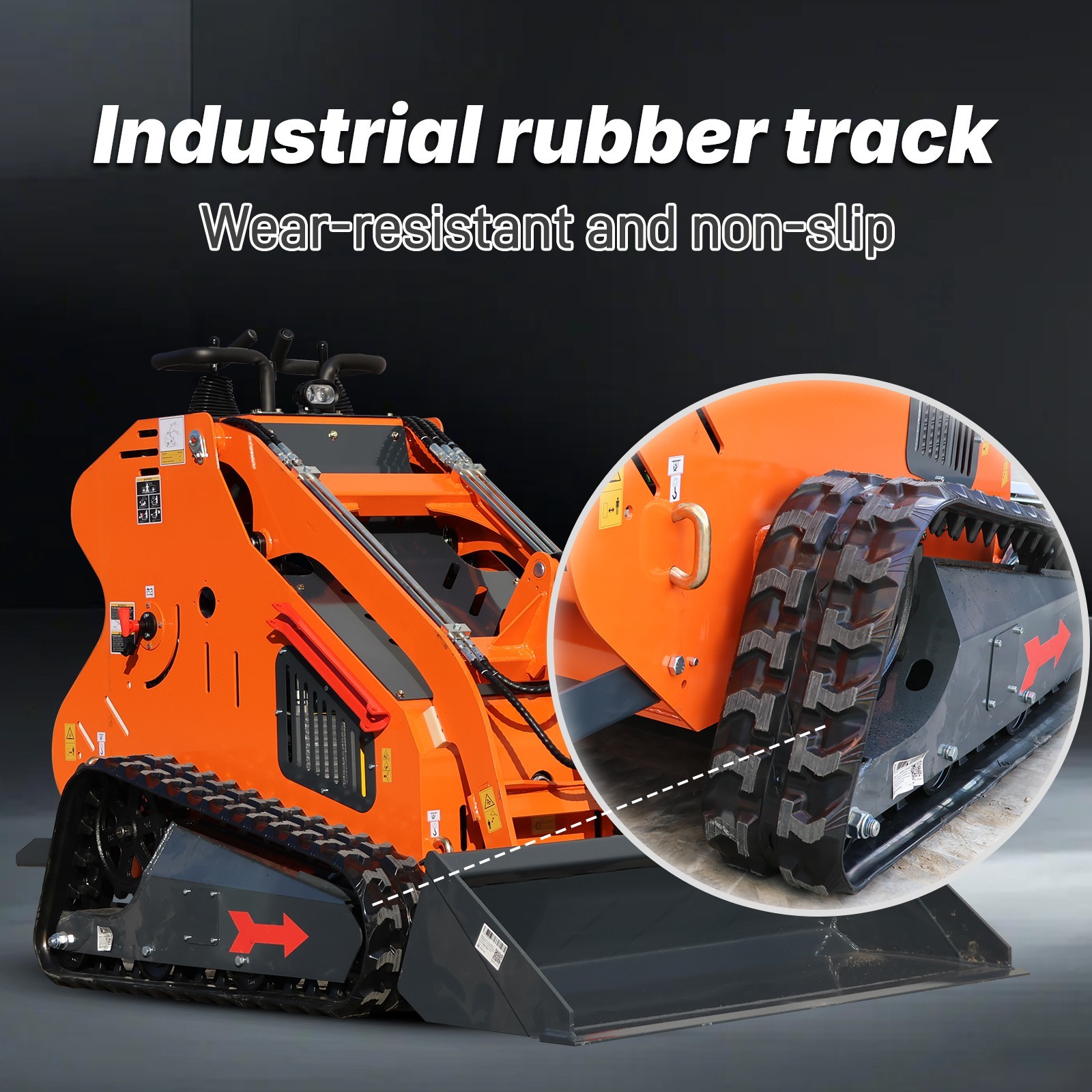 Upgraded Mini Skid Steer 24HP Tracked Loader with Three-Stage Pump