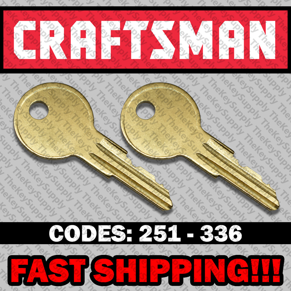 ( 2 ) Two Craftsman tool box keys / Select your key code / Series 251-336