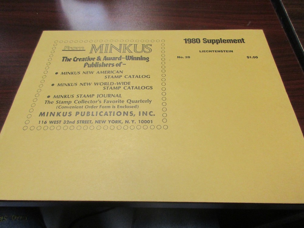 "MINKUS" ALBUM PAGES  1980  SUPPLEMENT LIECHTENSTEIN   W/FREE SHP.