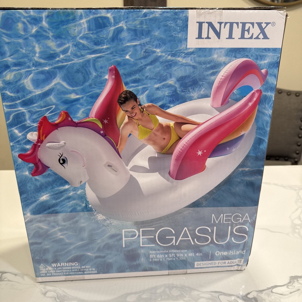 Intex Mega Pegasus One Island Inflatable Pool Float. Unicorn Beach Inflatable