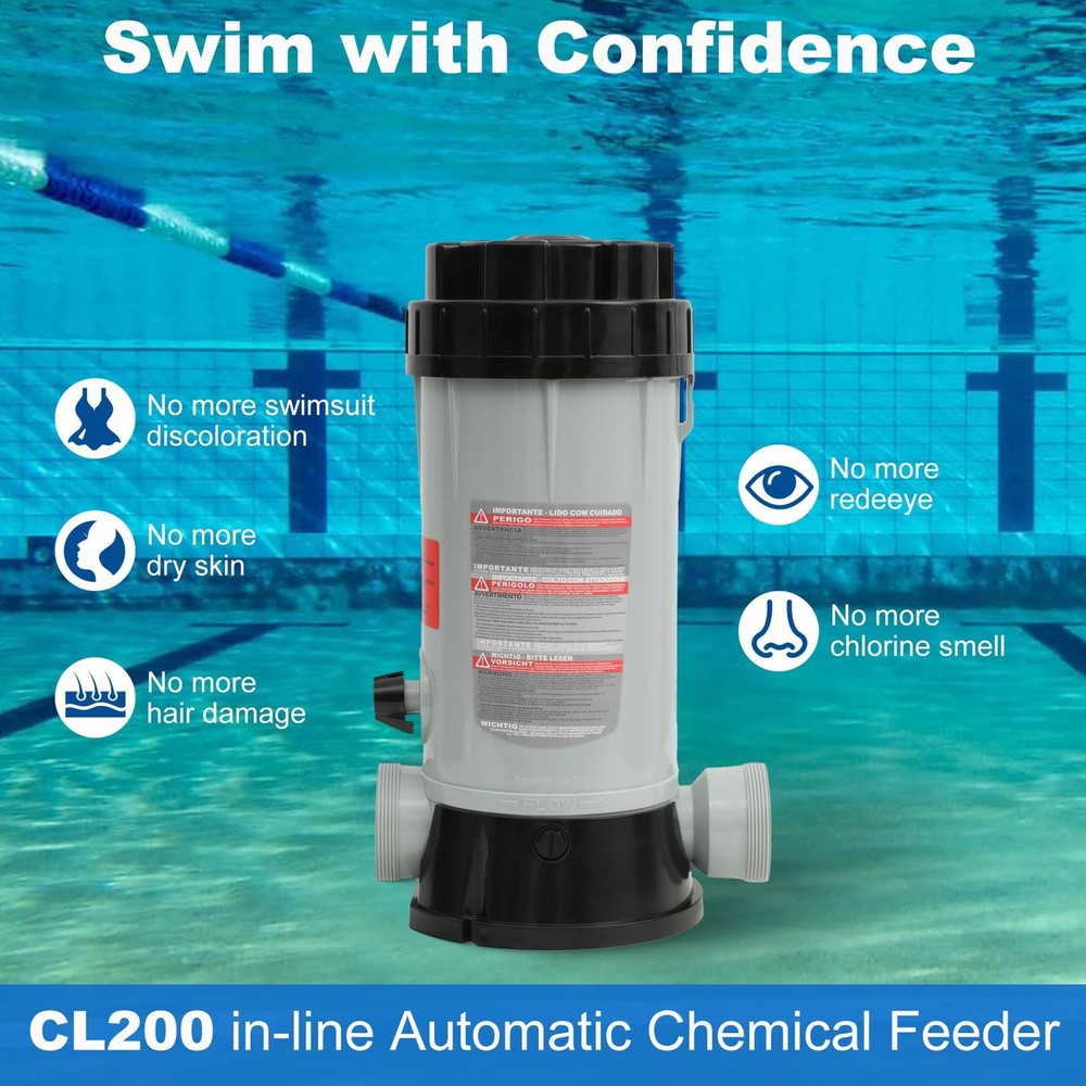 CL200 Inline Chlorinator Replacement hayward cl200 pool chlorinator is grey