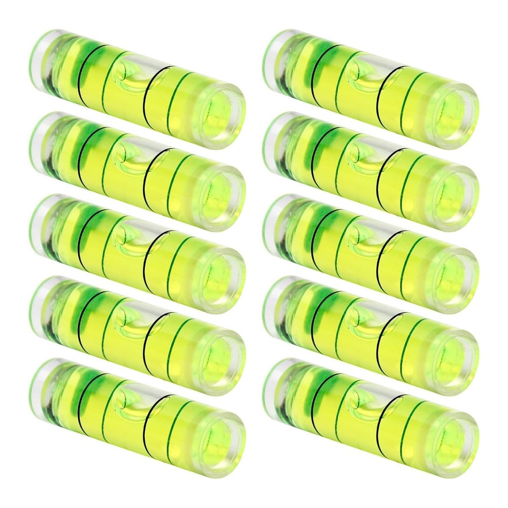 10 Pcs Small Cylindrical Bubble Level Vials, 9.5X34 Mm