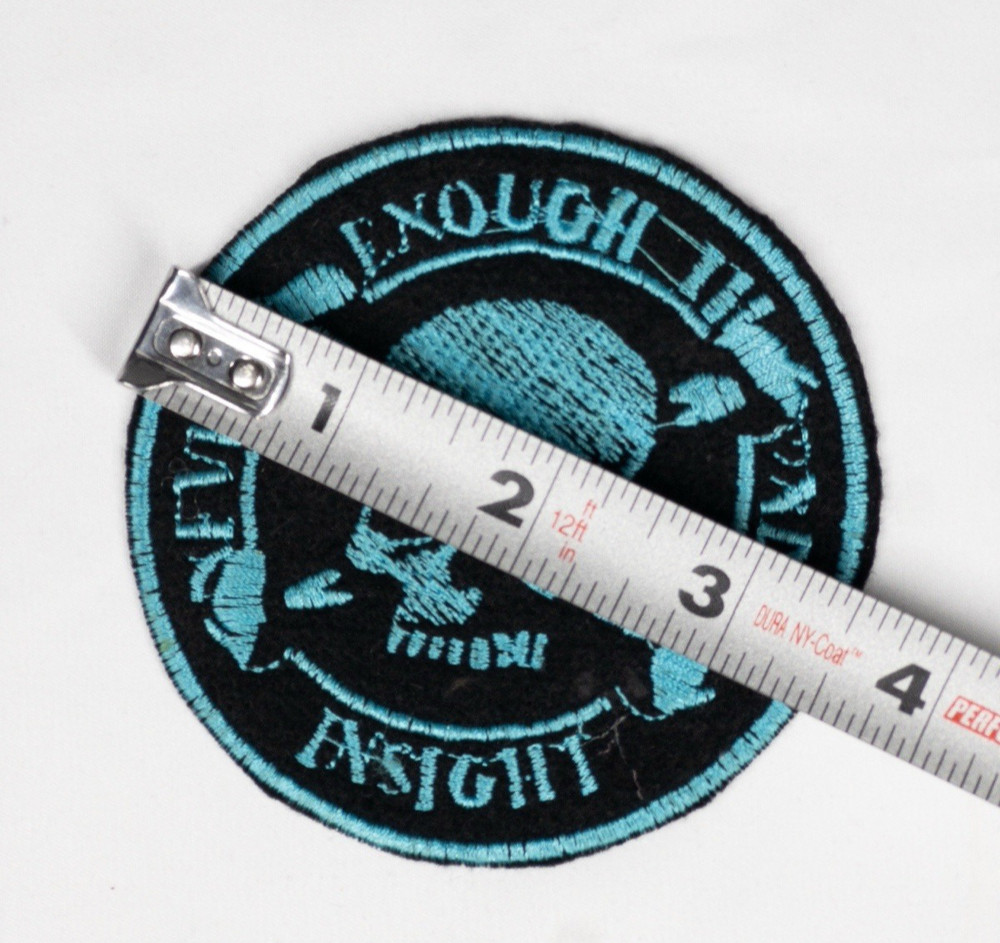 Never Enough Thunder Insight Blue Skull Iron-on Patch 3.5"