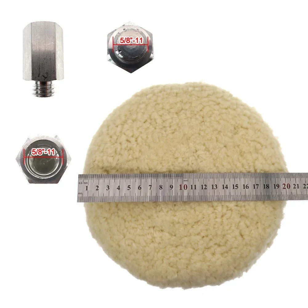 Wool Polishing Pad 7 Inch 180mm Double Sided Hook Loop Buffing Cutting Tool