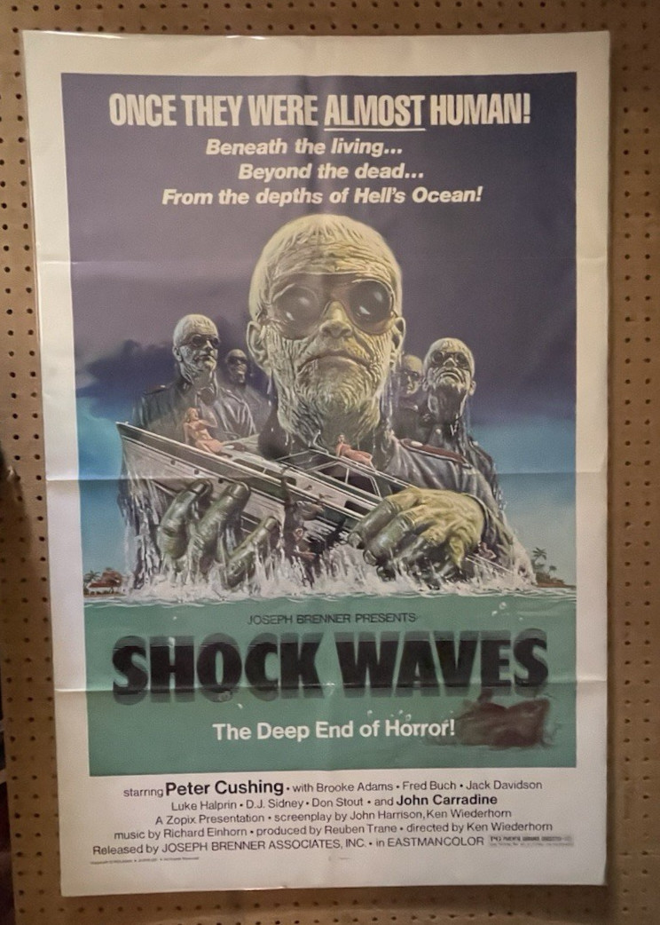 ORIG. MOVIE POSTER~ SHOCK WAVES~ PETER CUSHING~1977~ SHOCK WAVE~ONE SHEET 27X41
