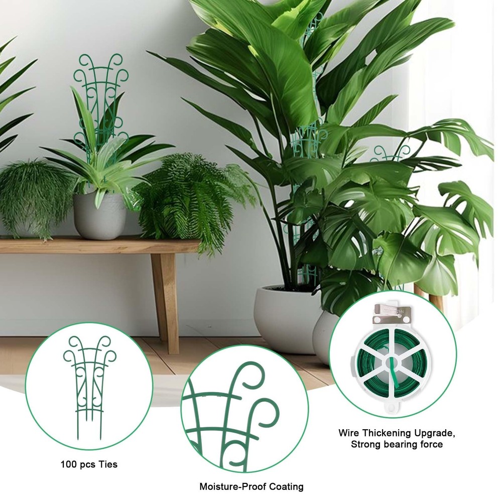 Plant Trellis for Potted Plants 4 Pack Stackable Climbing Support