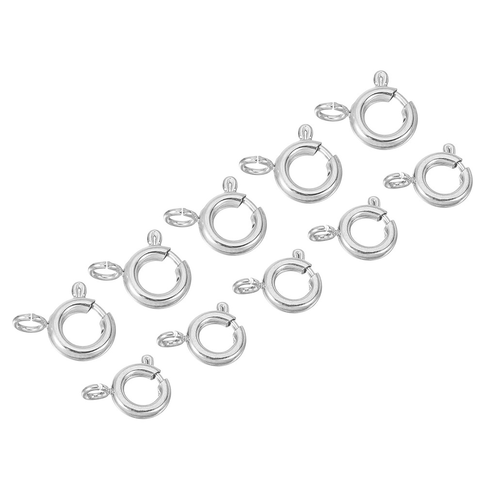 Spring Clasp, 80Pcs 6/5mm Spring Ring Clasp for Jewelry Making, Silver