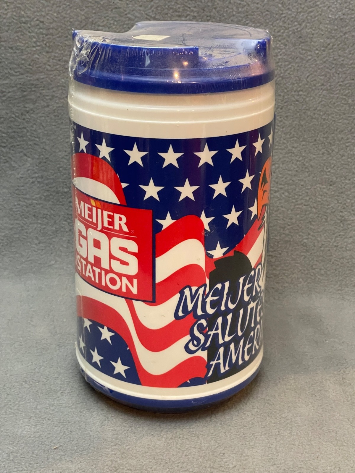 VTG Whirley Meijer Gas Station Thermal Travel Mug w/ American Flag Sealed