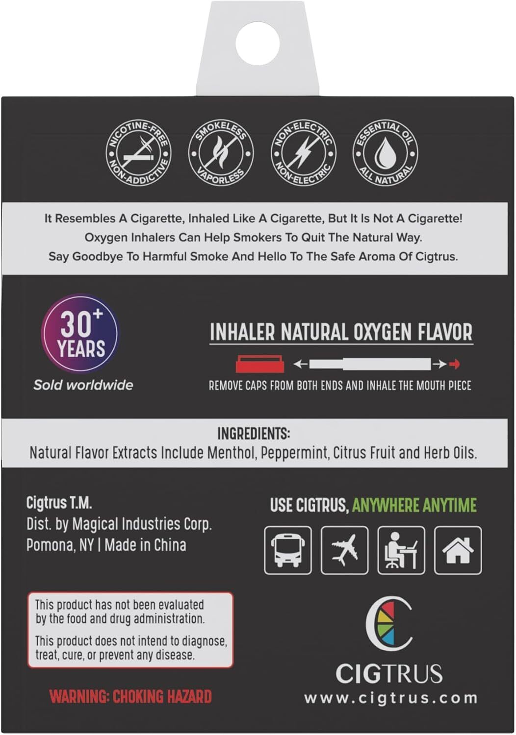 Cigtrus Herbal Inhaler, 2 x 3-Pack - Grapefruit and Lemon Lime