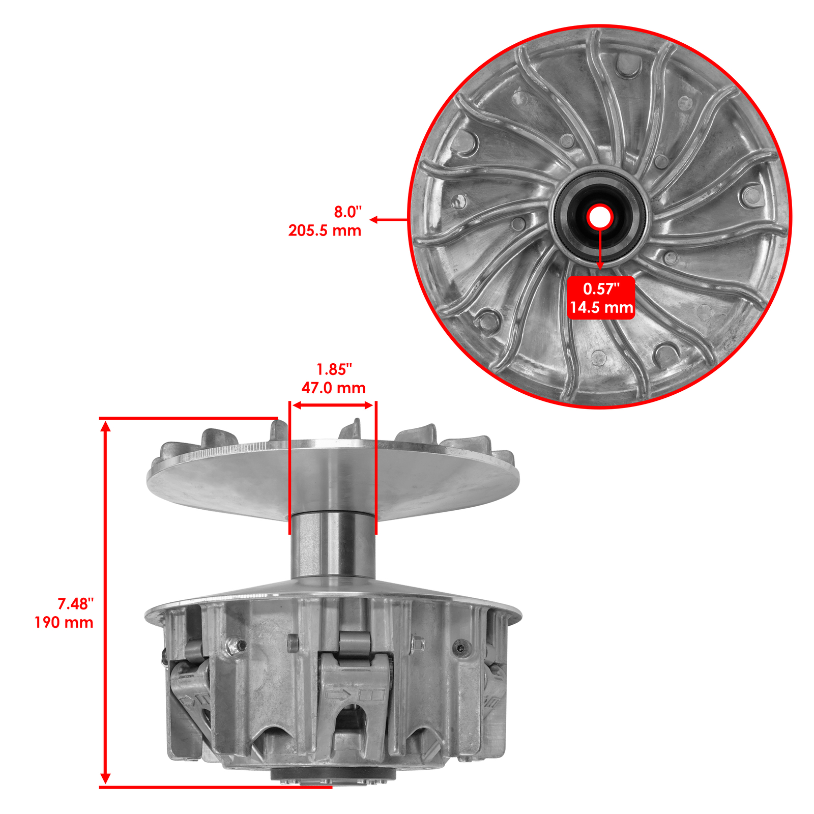 Primary Drive Clutch w/ Bolt & Puller Tool for Can-Am Defender / Max HD8 2016-21